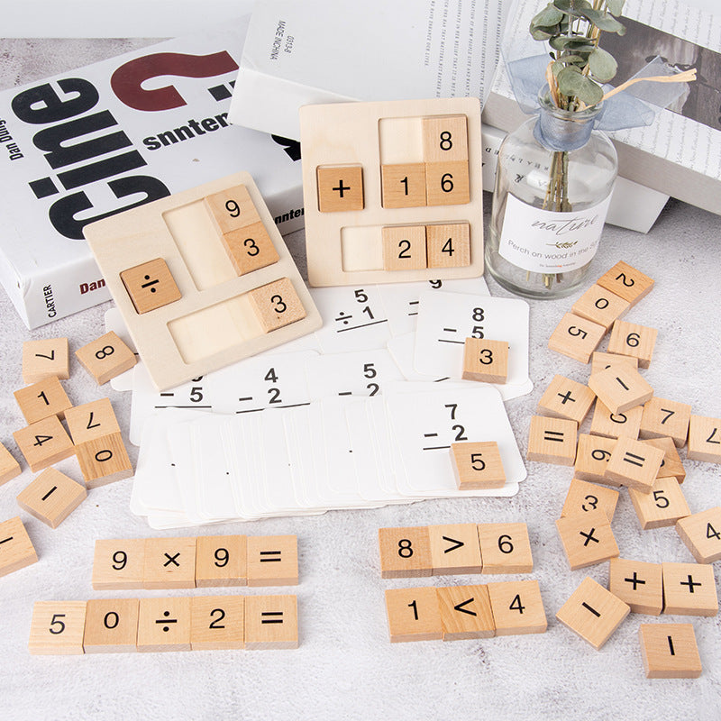 Little Mathematician: Wooden Vertical Column Calculation Board Set