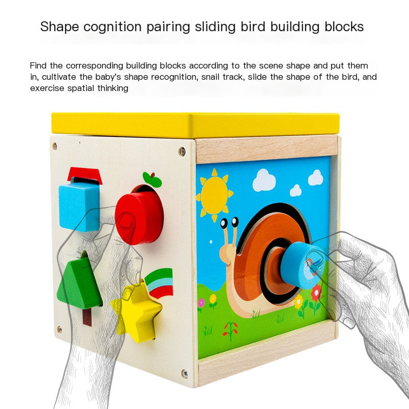 Wonder Box 5-in-1 Wooden Activity Cube & Bead Maze