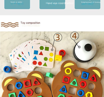 Bear Express: Montessori Shape Matching Speed Battle Board Game