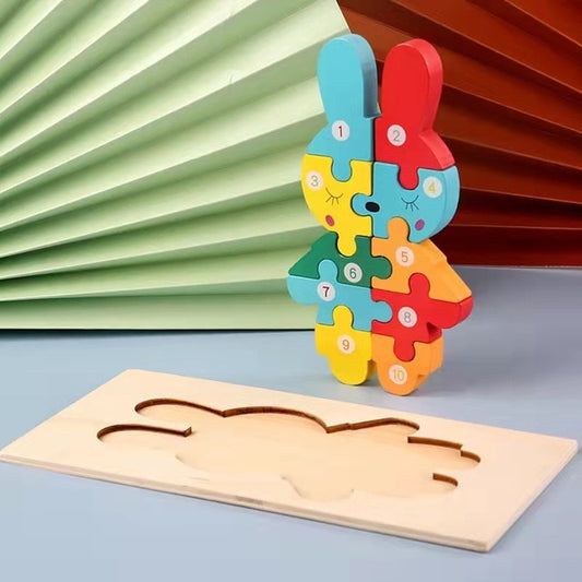 1-to-10 Wonder Builder: Wooden Standing Number Sequence Puzzle Collection