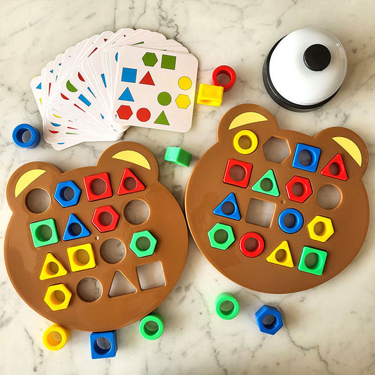 Bear Express: Montessori Shape Matching Speed Battle Board Game