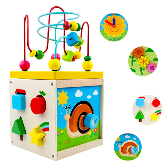 Wonder Box  5-in-1 Wooden Activity Cube & Bead Maze