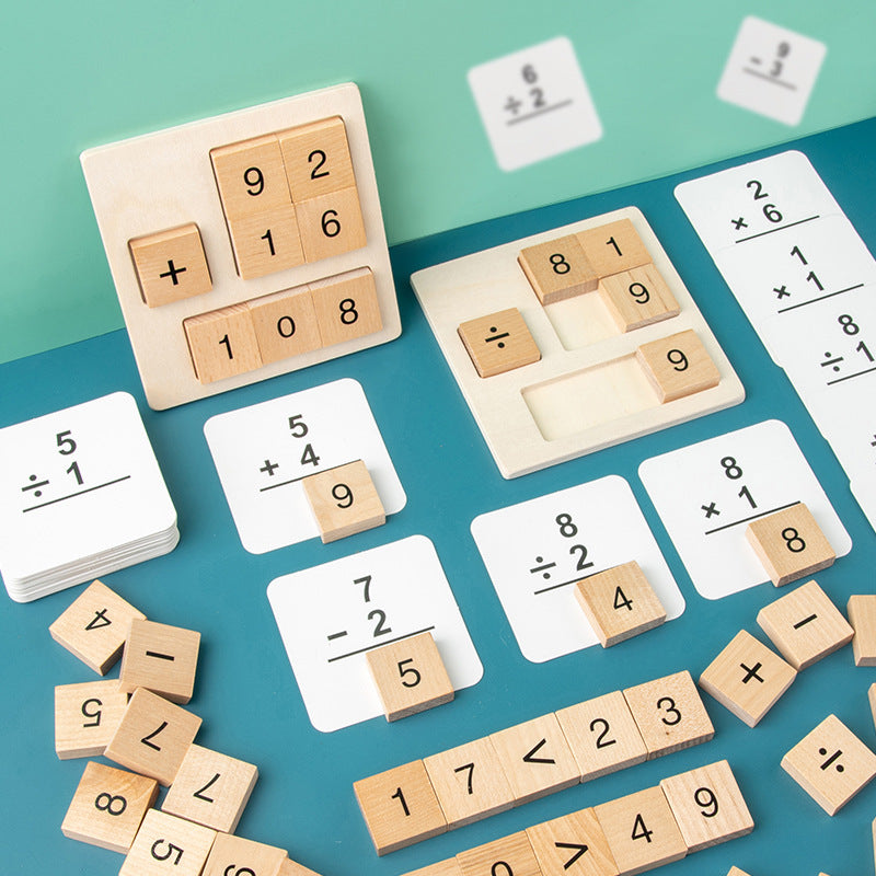 Little Mathematician: Wooden Vertical Column Calculation Board Set