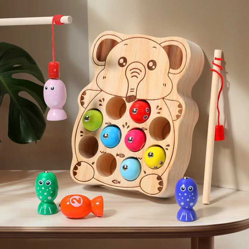 Kleiner Fisher Holz-Magnetspiel Fütterungsspiel Katze & Tier