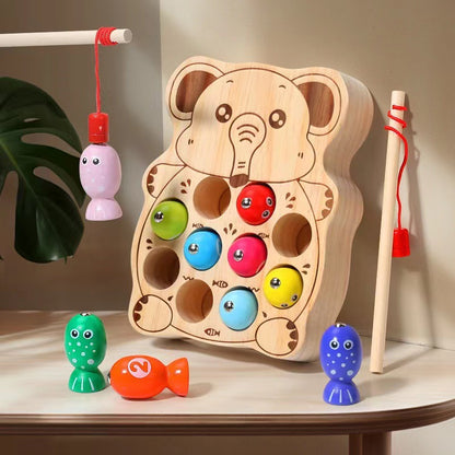 Kleiner Fisher Holz-Magnetspiel Fütterungsspiel Katze & Tier