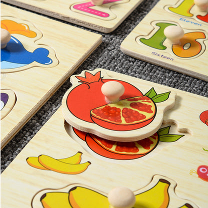 Little Pegs, Big Wonders: Mushroom Knobbed Wooden Puzzle Collection