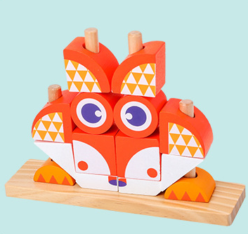 Waldtiere Stapel- & Tierpuzzle-Set aus Holz