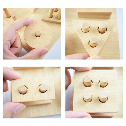 Pure Nature: Montessori Beechwood Geometric Shape Sorting & Stacking Board