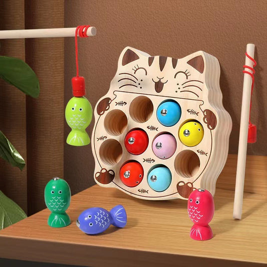 Little Fisher  Wooden Magnetic Cat & Animal Feeding Game