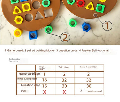 Bear Express: Montessori Shape Matching Speed Battle Board Game