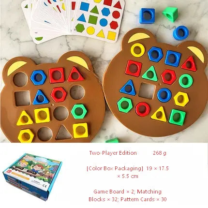Bear Express: Montessori Shape Matching Speed Battle Board Game