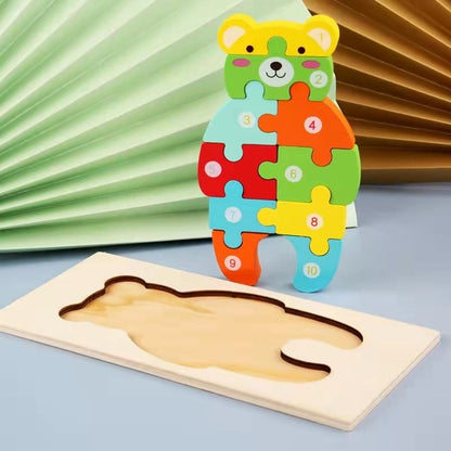 1-to-10 Wonder Builder: Wooden Standing Number Sequence Puzzle Collection