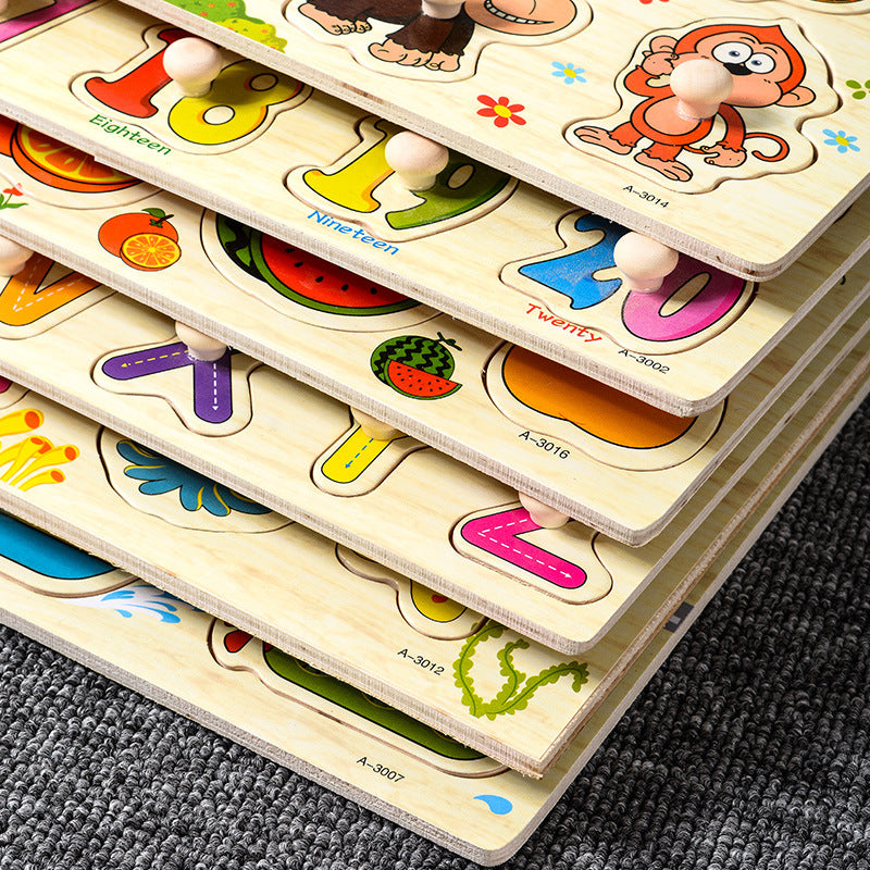 Little Pegs, Big Wonders: Mushroom Knobbed Wooden Puzzle Collection
