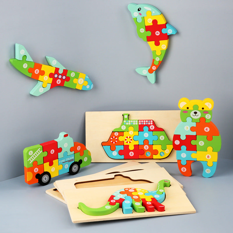 1-to-10 Wonder Builder: Wooden Standing Number Sequence Puzzle Collection