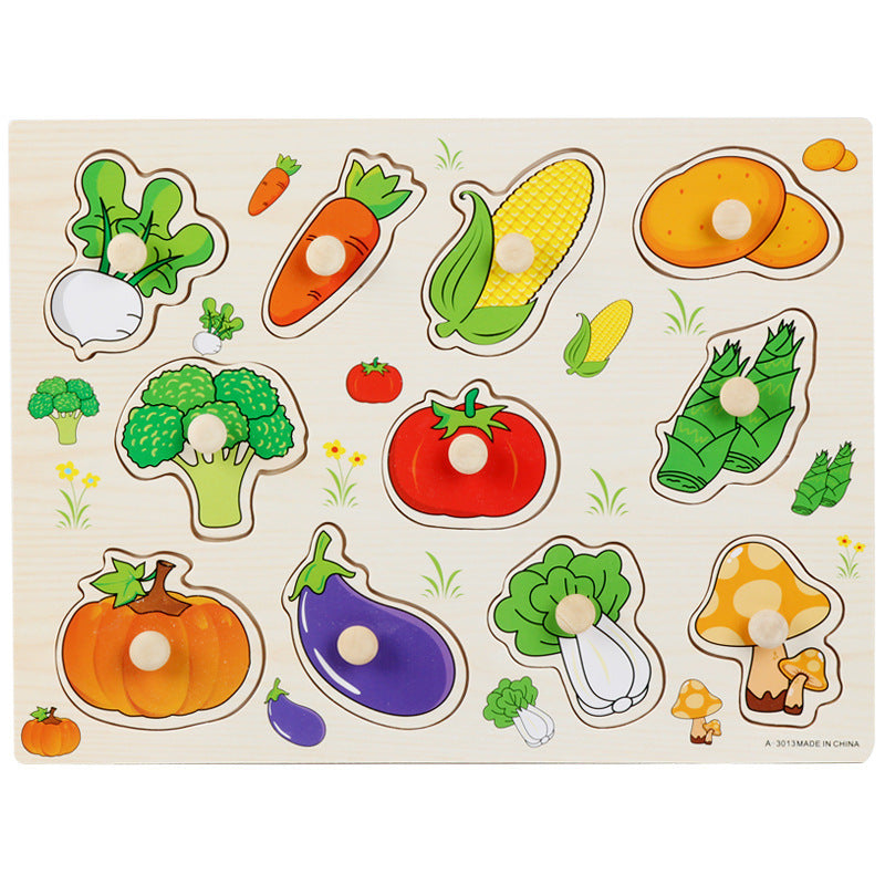 Little Pegs, Big Wonders: Mushroom Knobbed Wooden Puzzle Collection