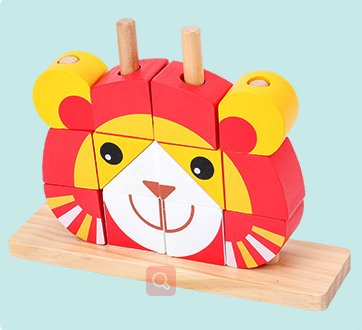 Waldtiere Stapel- & Tierpuzzle-Set aus Holz